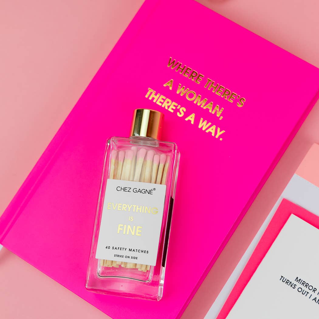 Chez Gagné – Engroshandel Dagbog – Where There’s A Woman There’s A Way - Notesbog med hårdt omslag i frisk pink1