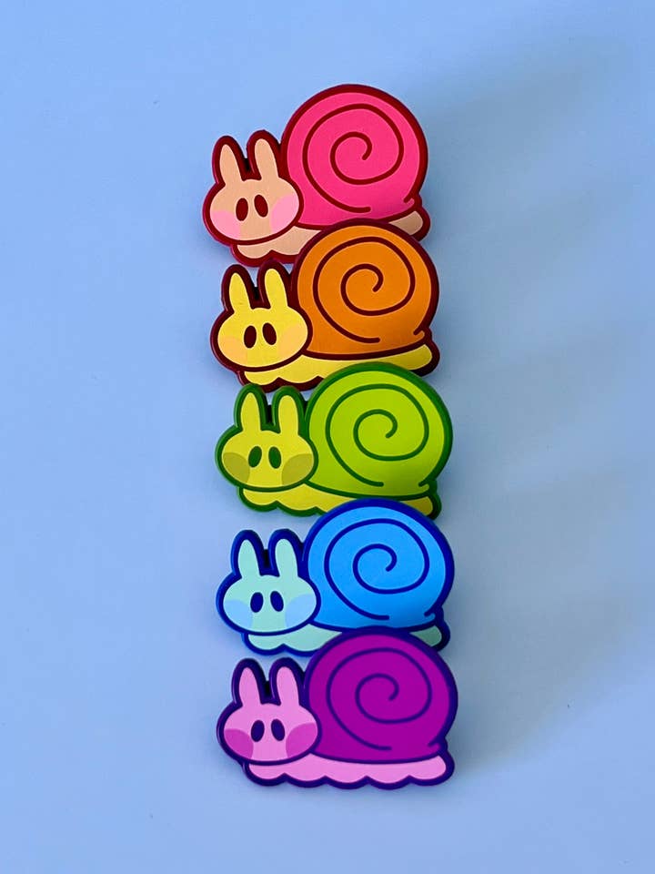 Snail Enamel Pins for wholesale by Mar De Luna Arts Co