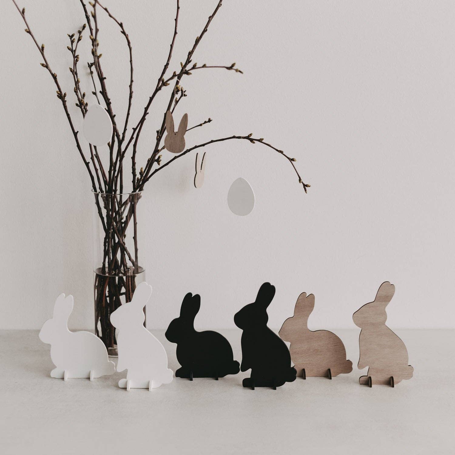 Eulenschnitt – Engroshandel Pyntefigur – Naturlige påskeharer i 2-pak4