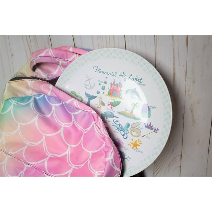 Dishique - Wholesale Dinner Plate - Mermaid Alphabet Plastic Plate