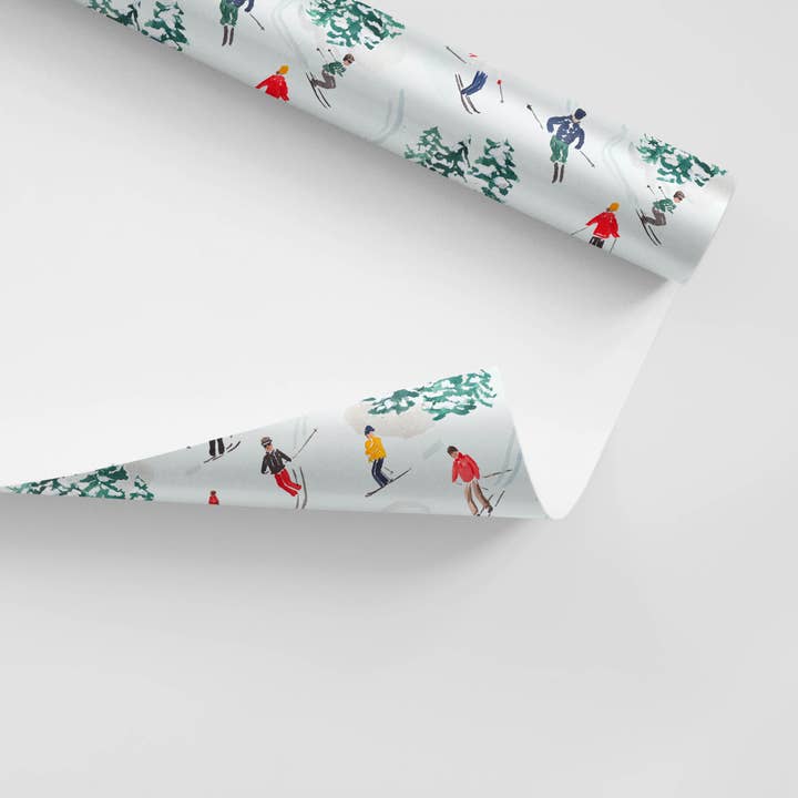 The Illustrated Life - Wholesale Flat Wrap - Skier Wrapping Paper Sheets3