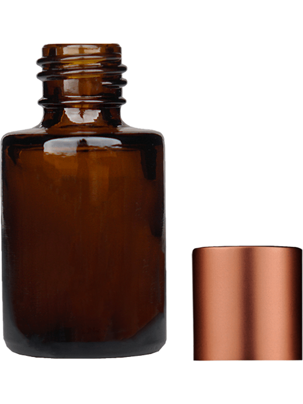Best Bottles - Wholesale Travel Container - Tulip Amber Glass Bottle with Short Metal Cap - 5ml1