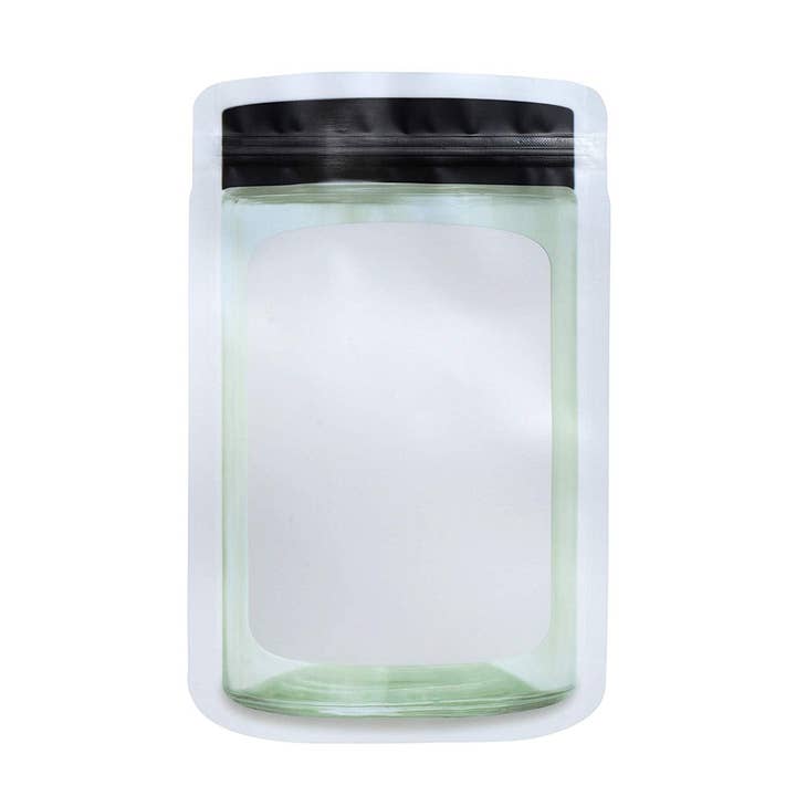 Jar Shape Zipper Airtight Seal Bag 10 Pack Black 5"X7.5" for wholesale by Hammont