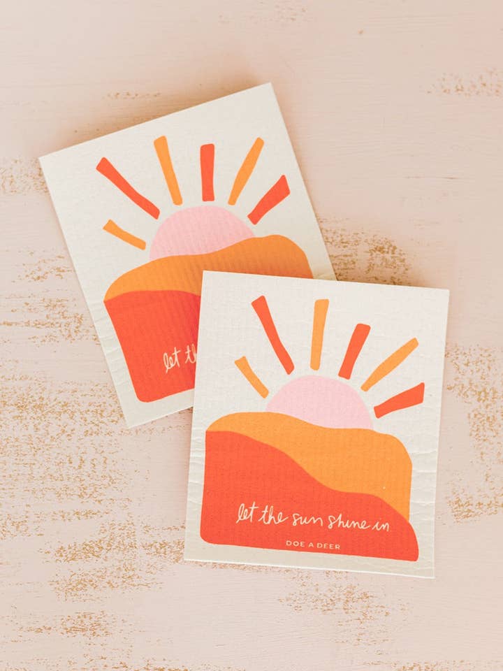 Let The Sun Shine In Swedish Dishcloth for wholesale by Doe A Deer