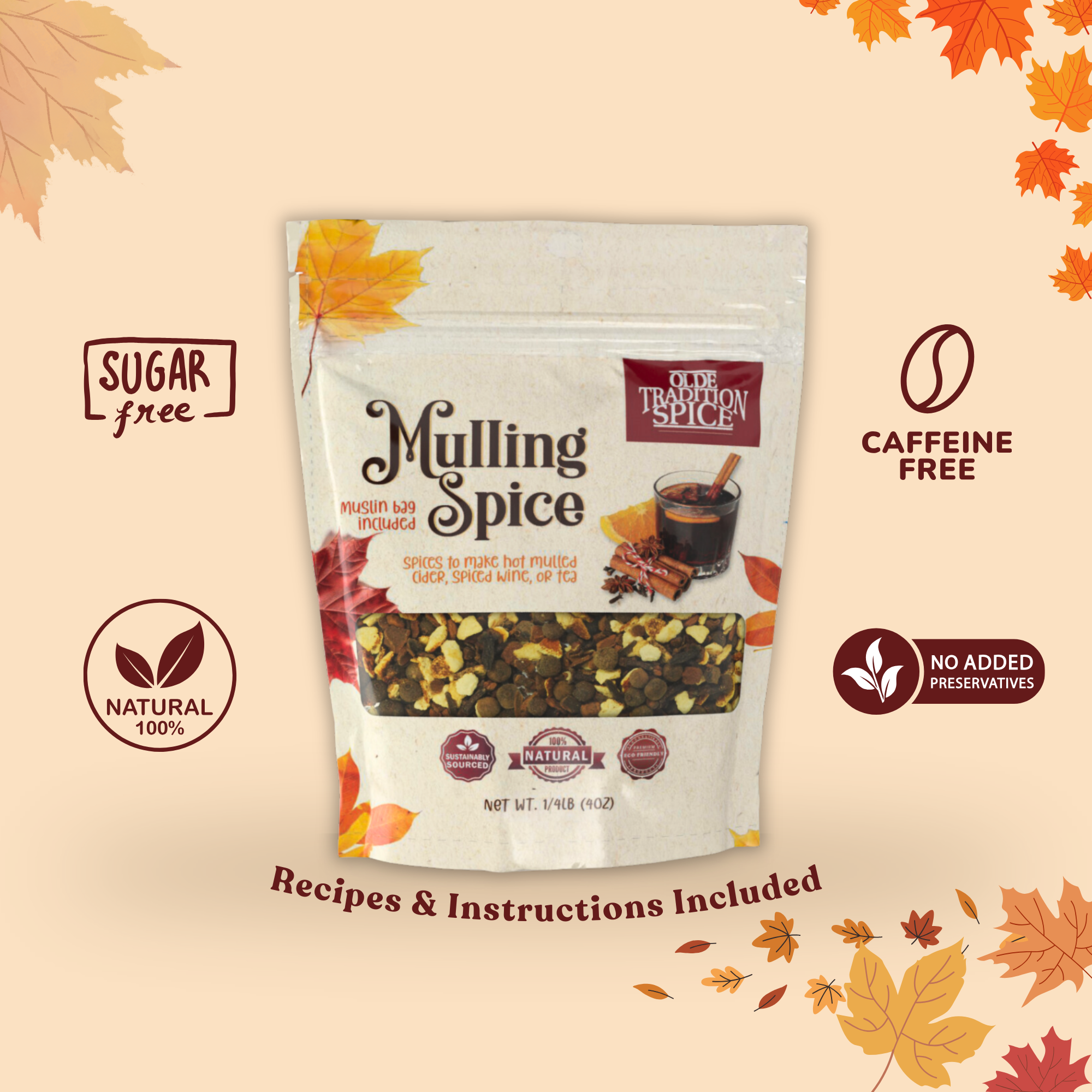 Olde Tradition Spice - Wholesale Mulling Spice - Mulling Spices Kit with Muslin Bag for Cider & Wine3