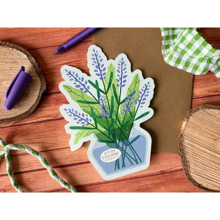 Lavender Card for wholesale by Clare Lewis Illustration