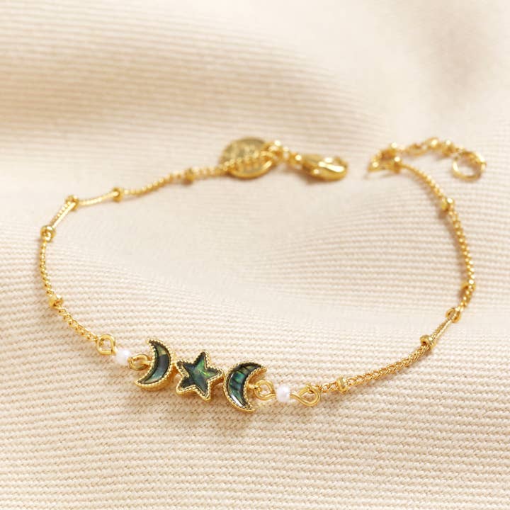 Moon & Star Bracelet in Gold for wholesale by Lisa Angel