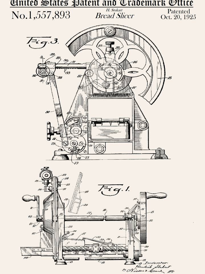 Bread Slicer Everyday Greeting Card for wholesale by PATENT PRESS GREETING CARDS