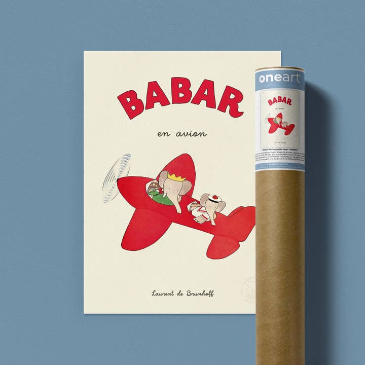 Oneart - Wholesale Poster - Display Babar In Plane - BAB0009