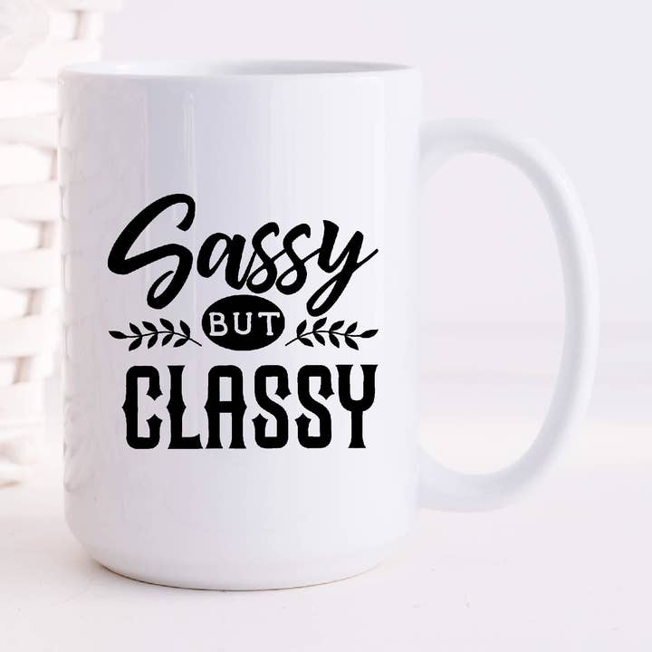 Tazze da caffè Sassy but Classy da 15 once per la vendita all'ingrosso da parte di SheMugs