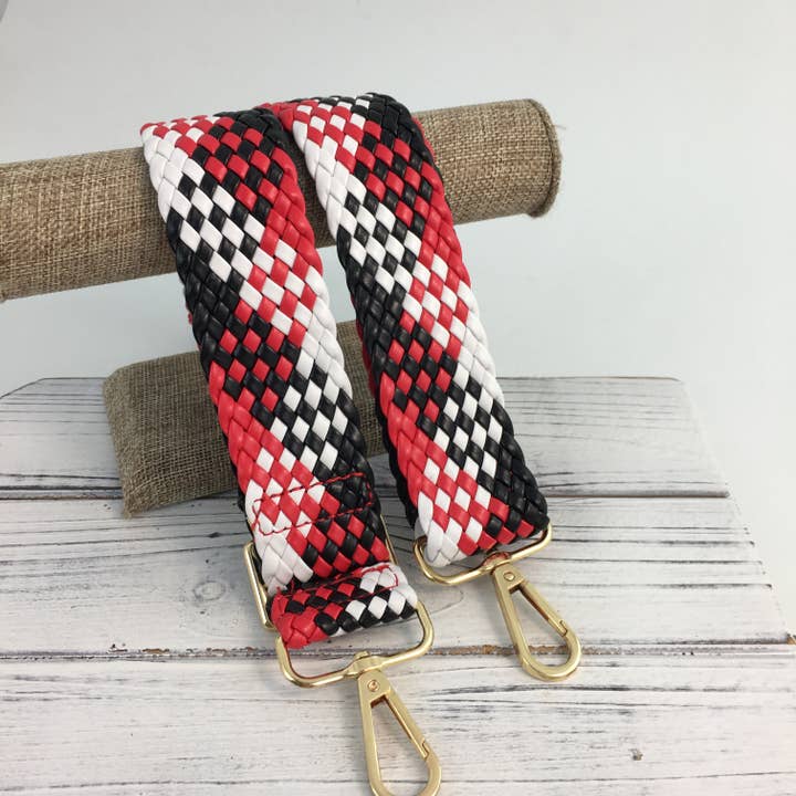 Red,white,black woven purse strap for wholesale by SongLily