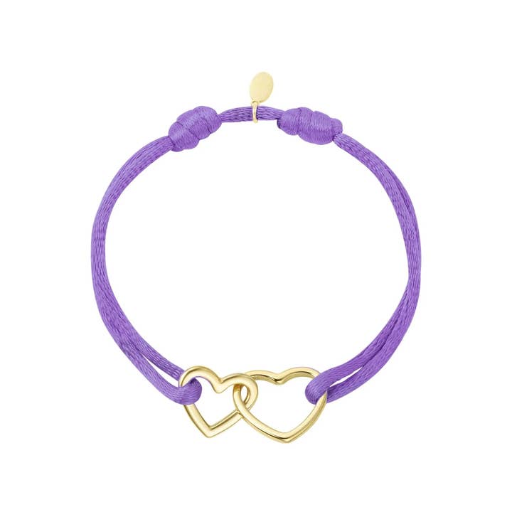 SHINE BUY – Engroshandel Armbånd med vedhæng – Stof Armbånd Linked Hearts