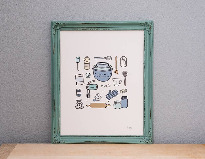 Lacelit | Stationery & Gifts by Kimberly Kuniko - Wholesale Art Print - Wake to Bake | Art Print & Kitchen Decor