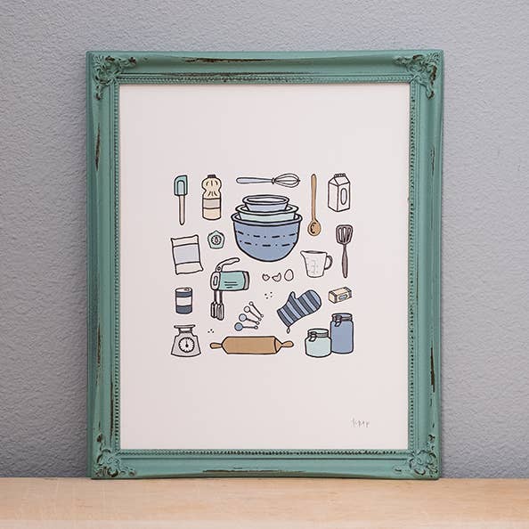 Wake to Bake | Art Print & Kitchen Decor for wholesale by Lacelit | Stationery & Gifts by Kimberly Kuniko