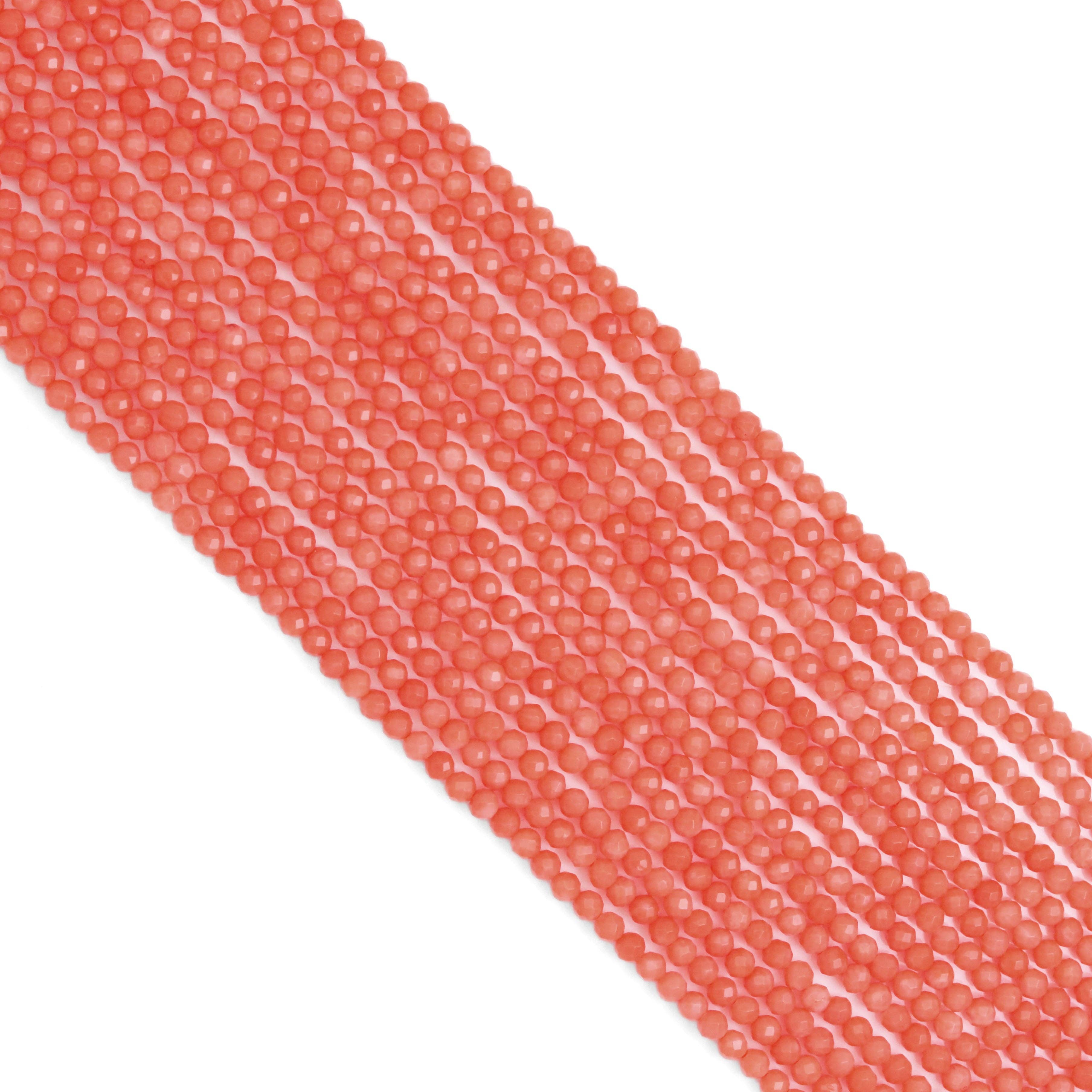 BestBeads&Beyond – wholesale Pärlor – Orange korall runda fasetterade pärlor, Sku #U20362
