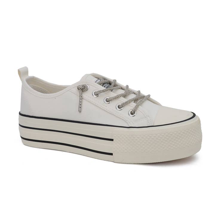 YOKI womens LIBRA-17 Platform Crystal Lace Up Sneaker for wholesale by Yoki Fashion