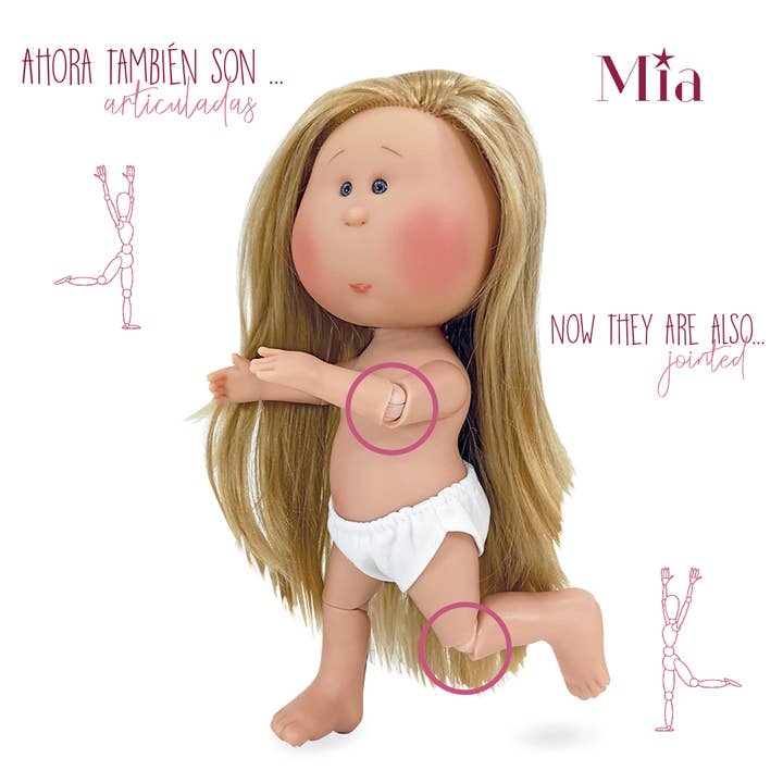 Nines Artesanals d'Onil Dolls - Vendita all'ingrosso Bambola - Bambini - BAMBOLA ARTICOLATA MIA COTTON CANDY REF: 1202