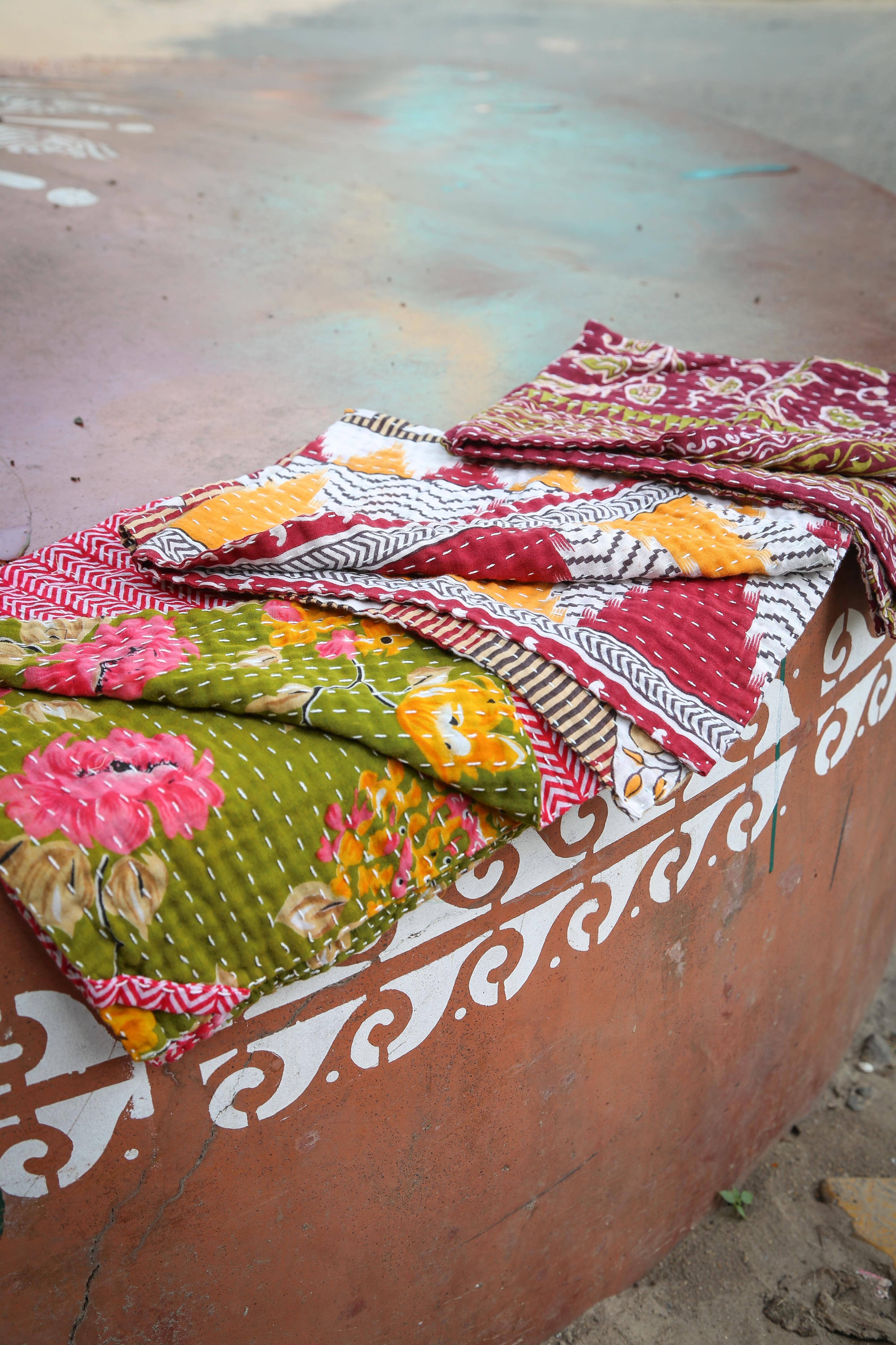 Asha Project - Wholesale Tea Towel - Kantha Kitchen Towel9