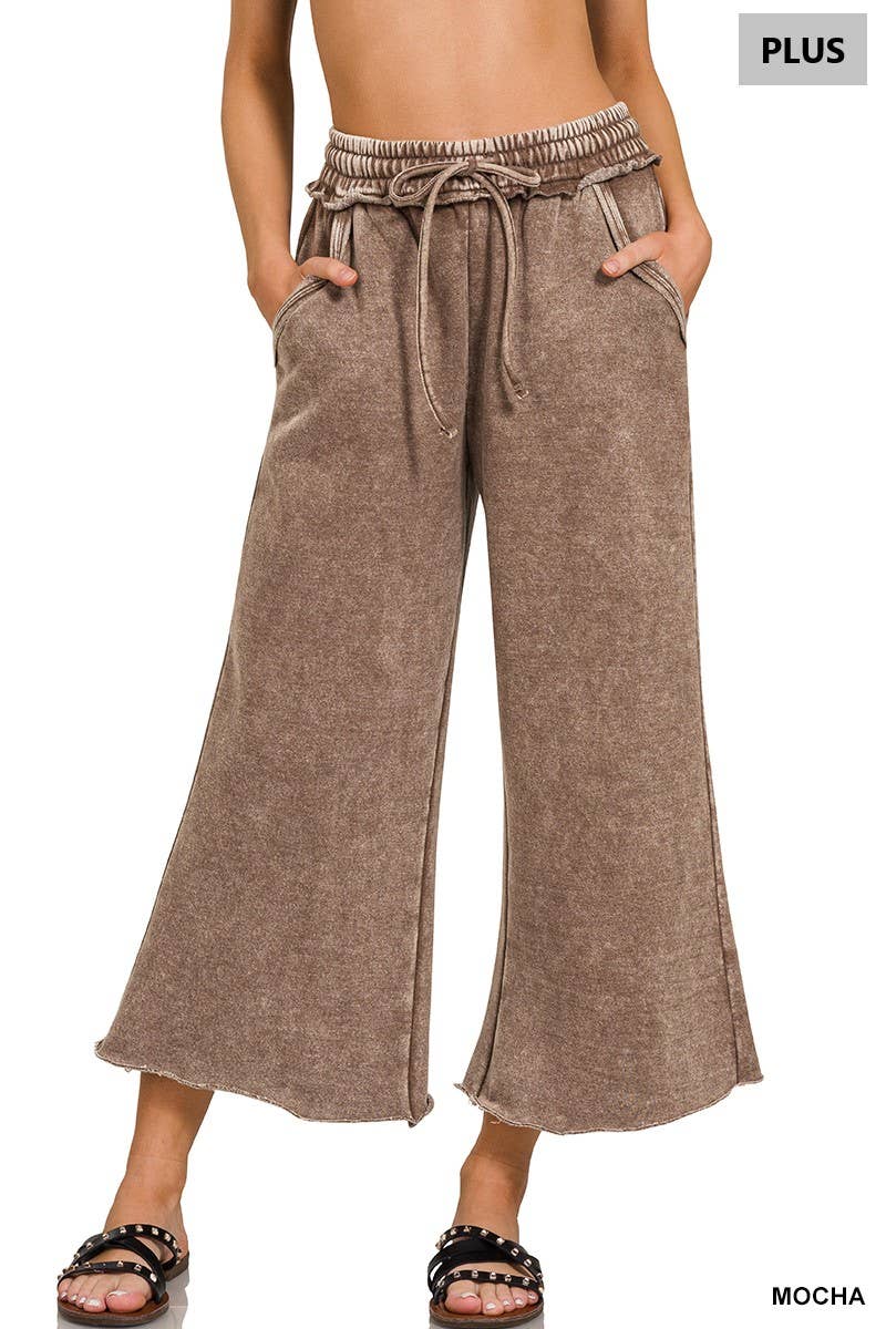 42POPS - Wholesale Pants - Women's - ',,...Plus Acid Wash Palazzo Sweatpants With Pockets12