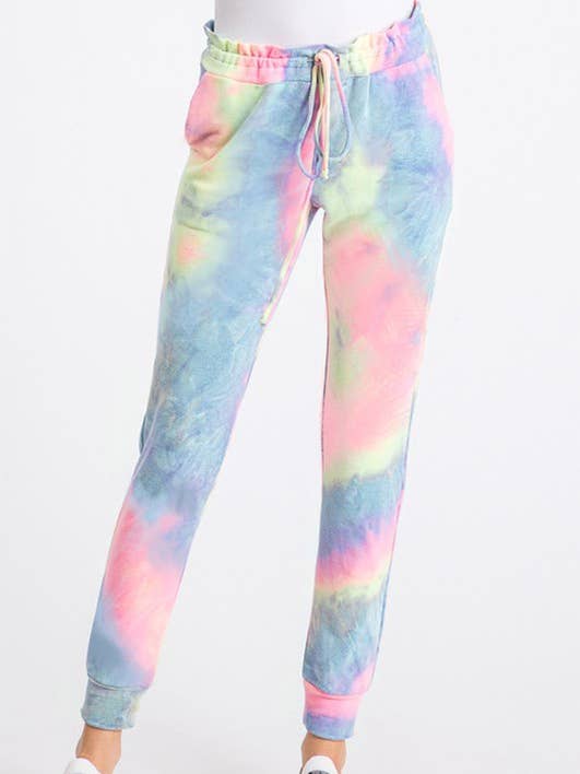 SP1017-19 CALÇAS CASUAIS JOGGER COM ESTAMPA TIE DYE por atacado de HEIMISH