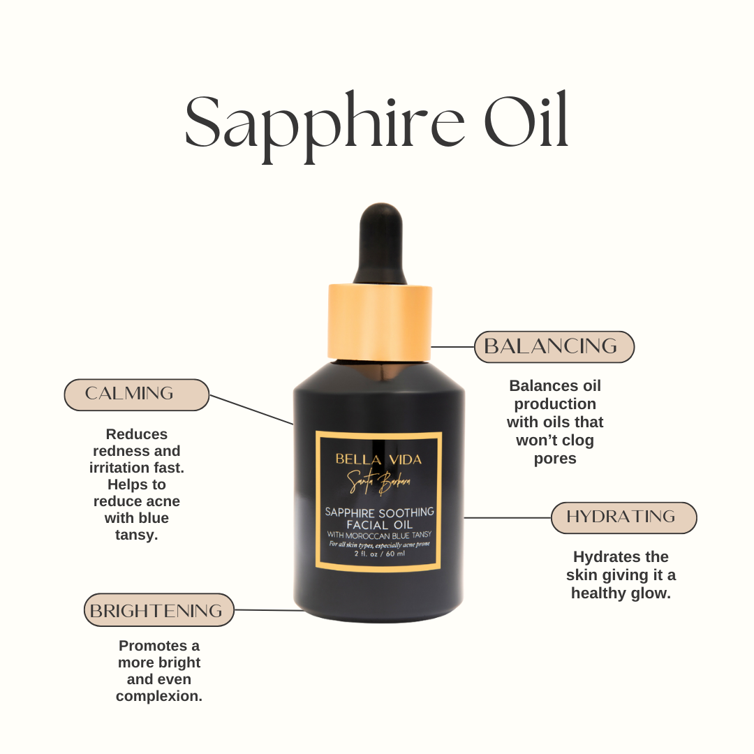 Bella Vida Santa Barbara – wholesale Facial serum/concentrate – Sapphire Facial Oil with Blue Tansy – Backbar Size2