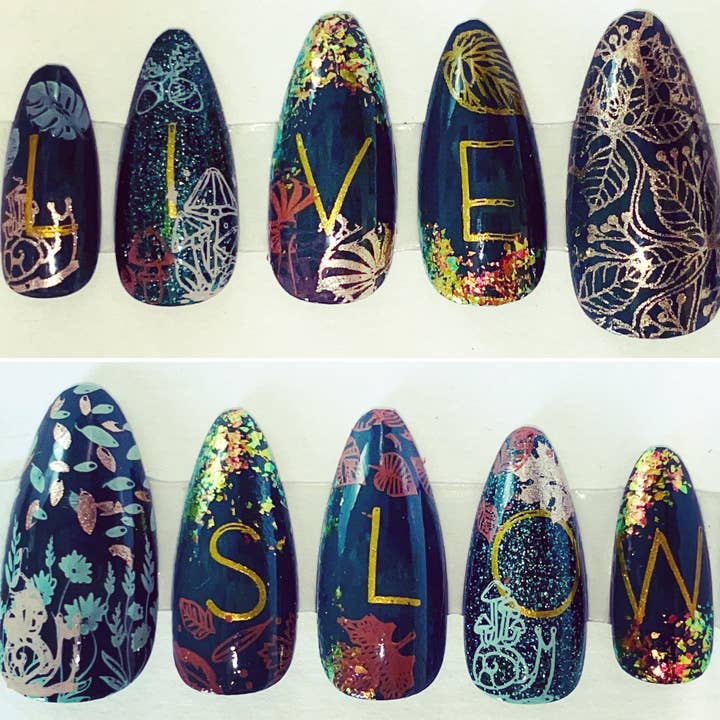 Snailcore Snail Cute Cottagecore Dark Academia Nails for wholesale by Space Witch Nails