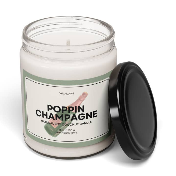 Poppin Champagner Soja-Kokosnuss-Kerze für den Großhandel von Velalume