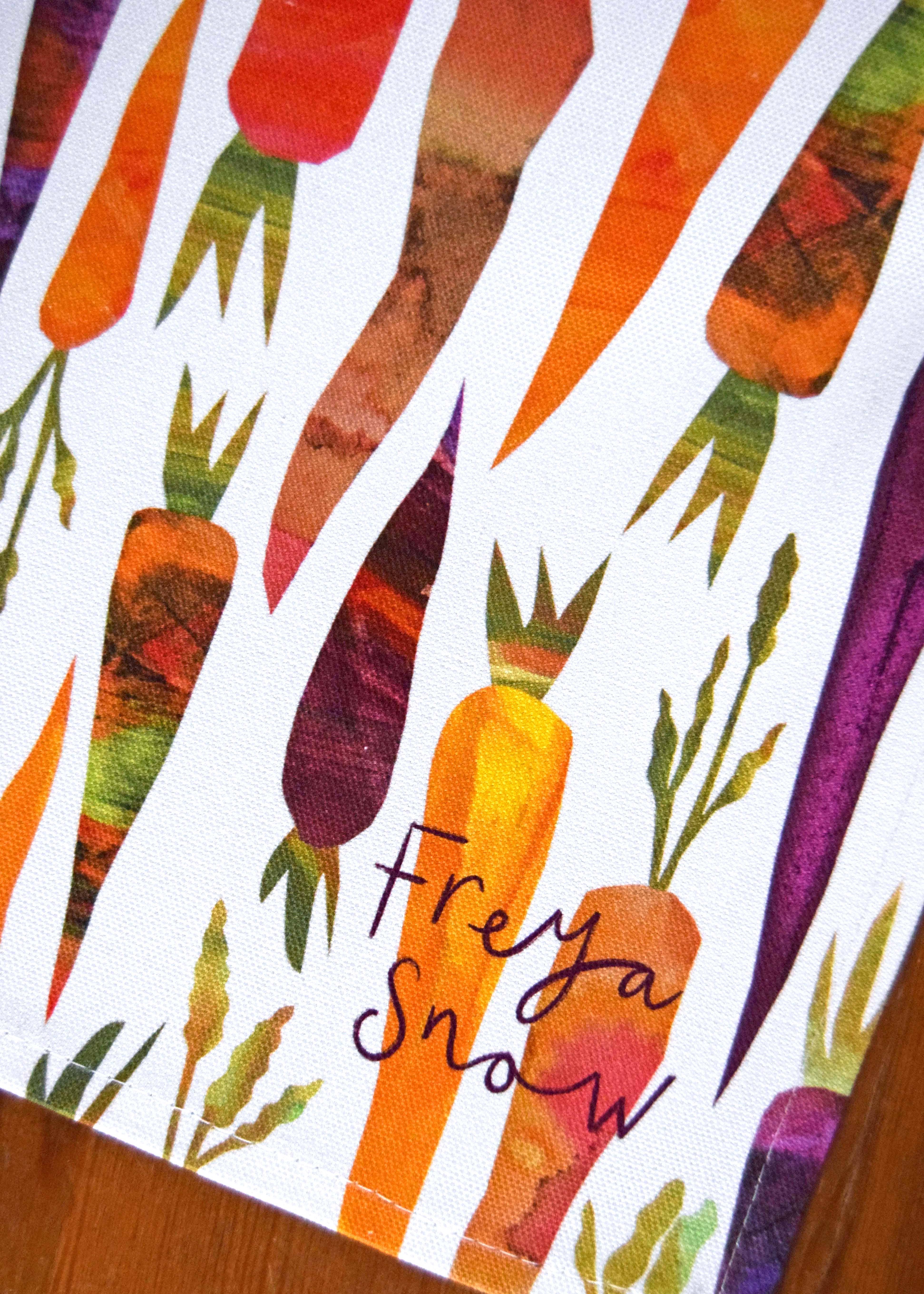 Freya Snow - Wholesale Tea Towel - White Carrots Cotton Tea Towel / Dish Towel / Kitchen Towel5
