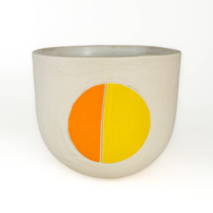 5" gegraveerde tweekleurige ronde plantenbak voor wholesale door NIKO FAR WEST
