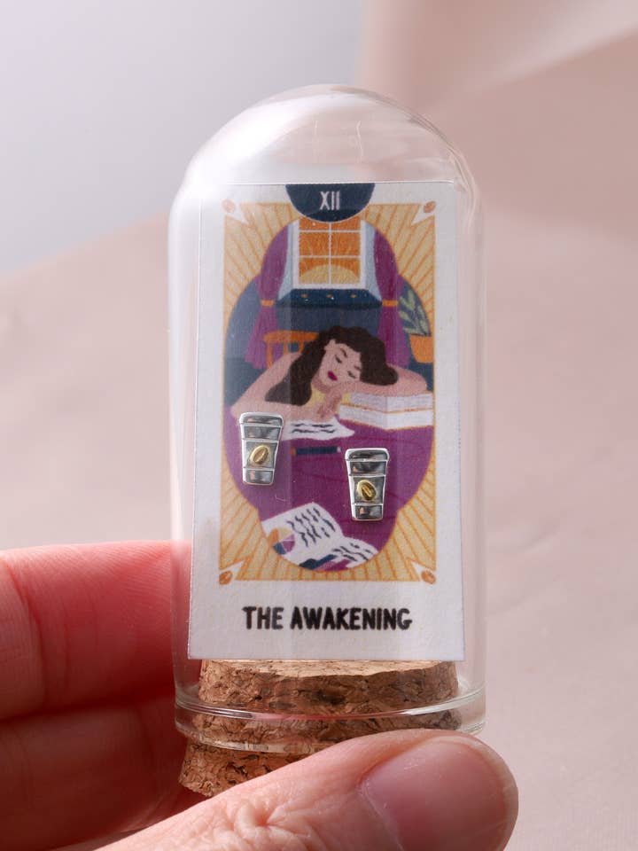 TT71013 AWAKENING Travel Coffee Cup earrings for wholesale by Attic creations