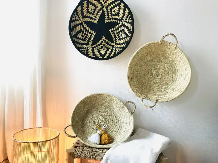 Melecraft – wholesale Decorative tray – Palm Leaf Trays - Moroccan Handmade Wicker Basket2