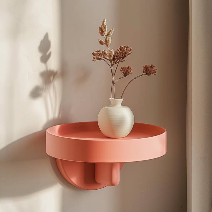 3D Printed Round Wall Shelf | Modern Minimalist Floating Shelf with Circular Design | Contemporary Wall Decor for Stylish Home Interiors for wholesale by Decords