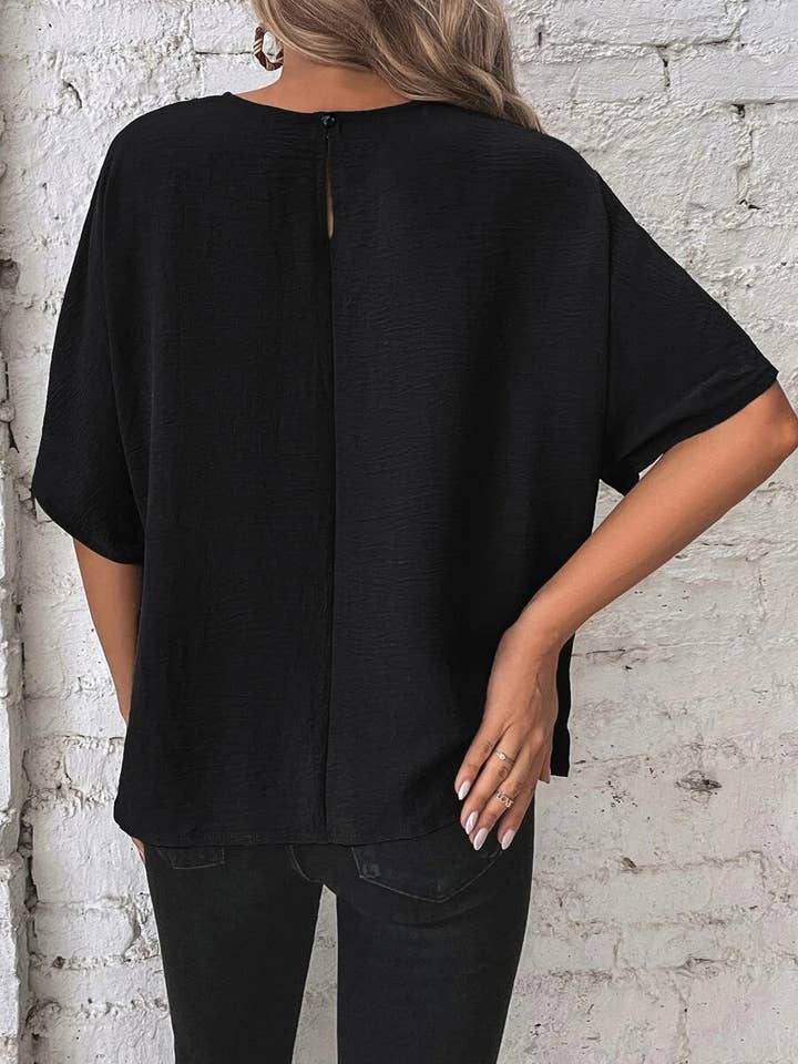 Suhkasana - Wholesale Tunic - Women's - Casual Round Neck Knot Waist Tunic T-Shirt18