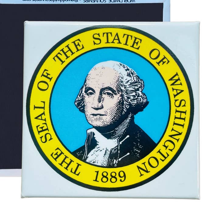 Iman Quadrat - Wappen Bundesstaat WASHINGTON - USA für den Großhandel von Astur Pins