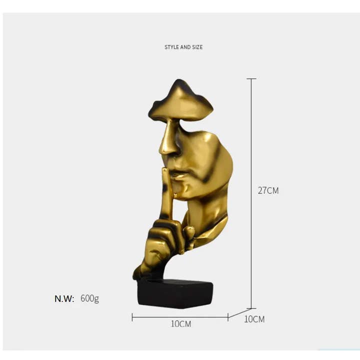 La Bella Monte - Wholesale Sculpture - Modern Art Sculpture Silence Is Golden Home Decor