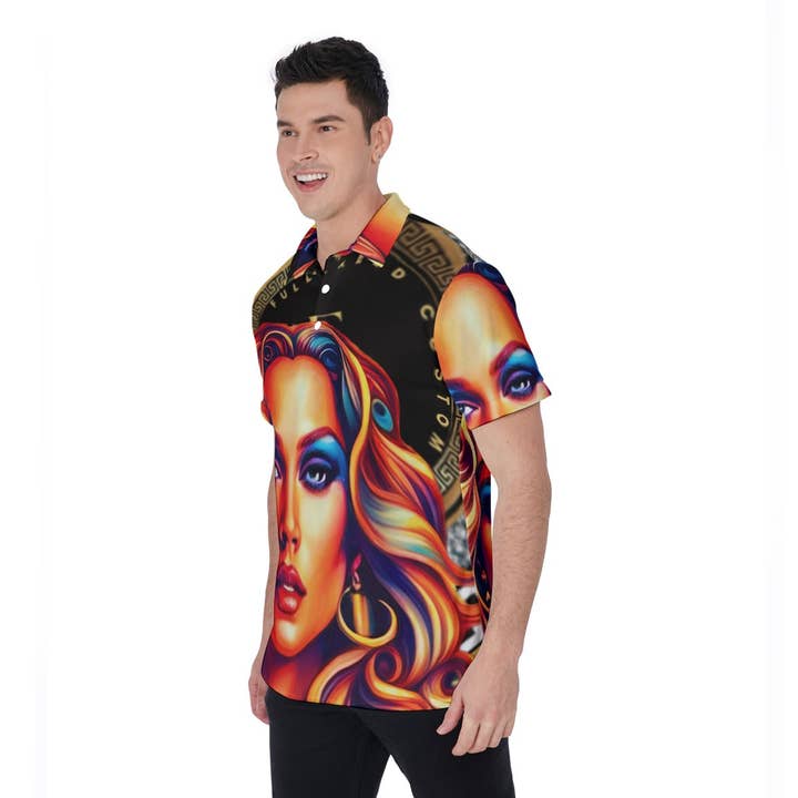 White All-Over Print Men's Polo Shirt for wholesale on Faire