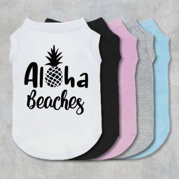 Camisa de cachorro Aloha Beaches por atacado de The Honest Dog Company