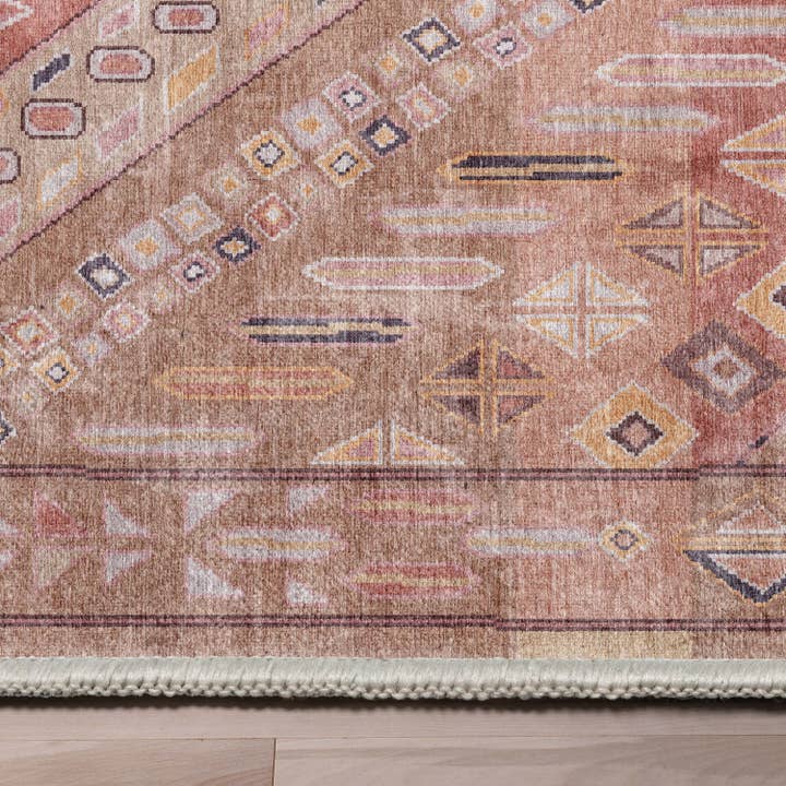 Well Woven - Venta al por mayor Alfombra pequeña - Alfombra Anya Vintage Tribal Chevron roja de tejido plano4