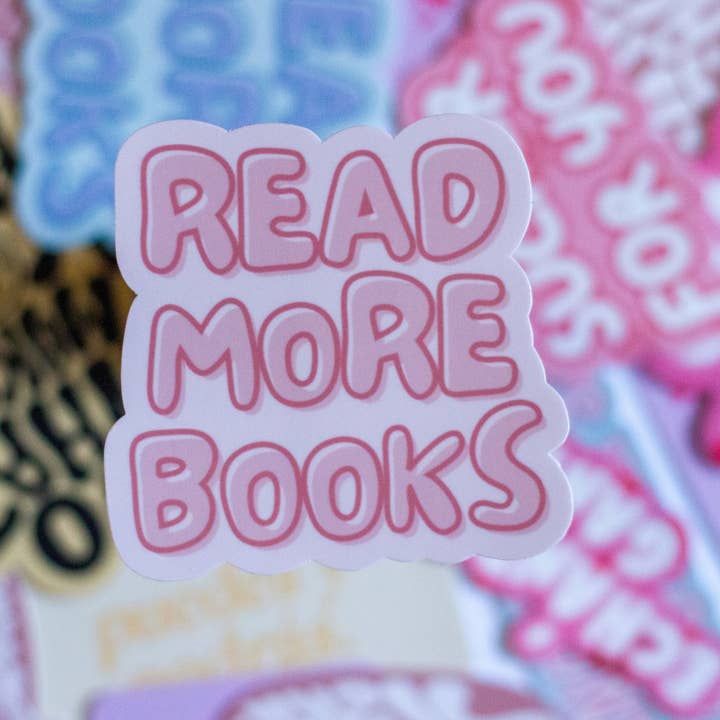 Autocollant "Lisez plus de livres" | Mots d'encouragement pour la vente par Very Pun Stuff