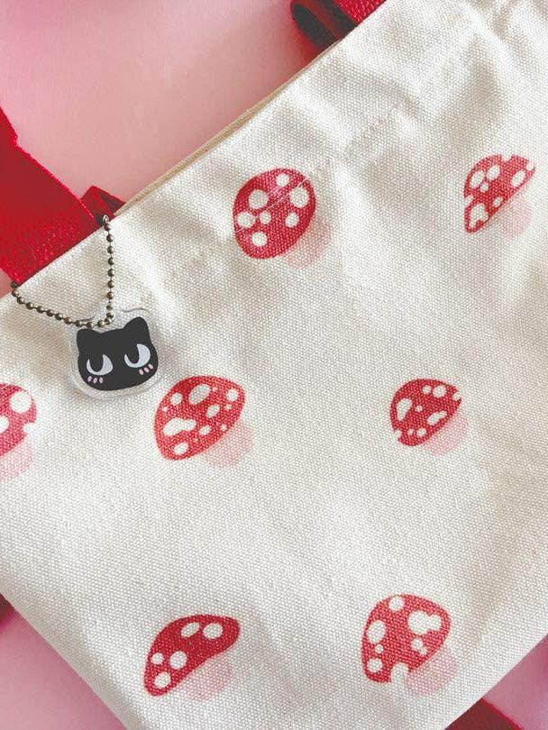 Print Canvas Mini Tote | Red Mushroom for wholesale by Jessthechen