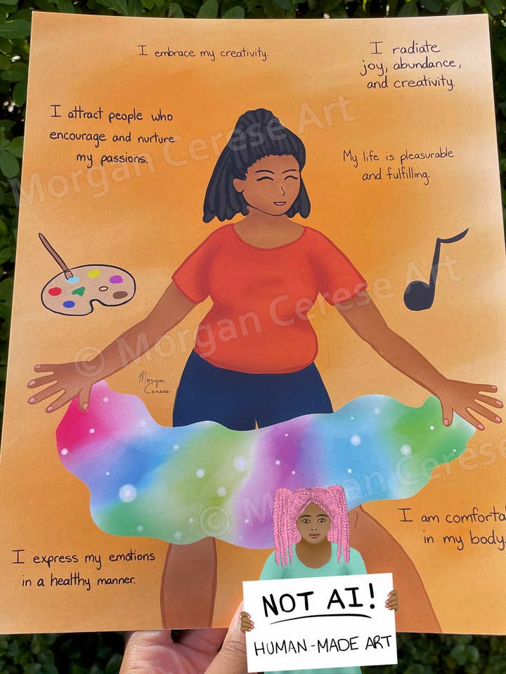 Sacral Chakra 8 „x10" ELLER 11"x14" Kunst- og bekræftelsestryk for engroshandel hos Morgan Cerese Art