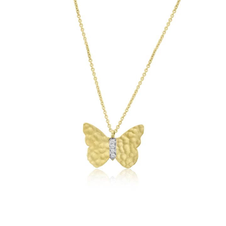 Colar Borboleta em Prata e Diamantes por Meira T por atacado de Meira T