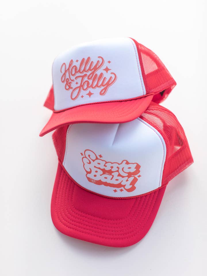 Holiday Christmas Santa Baby Holly Jolly Trucker Hat Cap for wholesale by Space 46 Wholesale