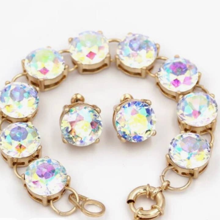 Set Millie con diamantes de imitación Aurora Borealis para venta al por mayor de Tweeds and Beads