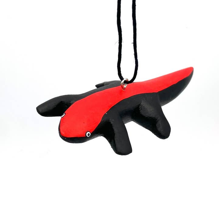 Red-backed Salmander Balsa Ornament for wholesale by Women of the Cloud Forest