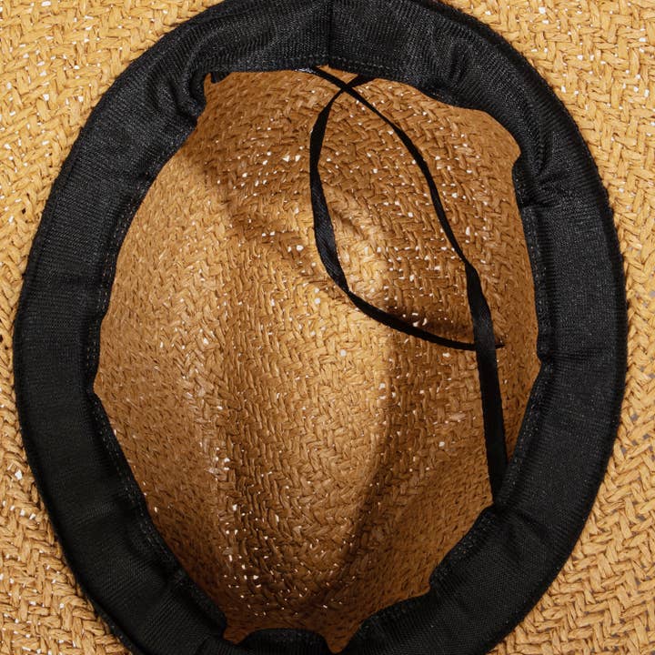 Collections by Fame Accessories - Wholesale Straw hat – women's - Straw Braided Ribbon Band Fedora Hat1