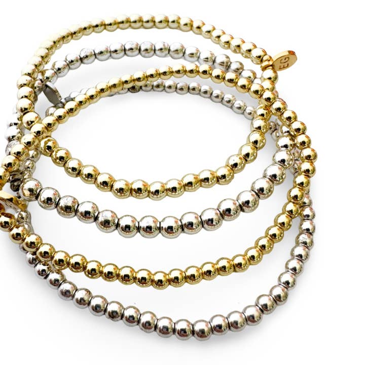 ETHICGOODS - Vente Bracelet de perles - Bracelet Empilable en PVD Or2