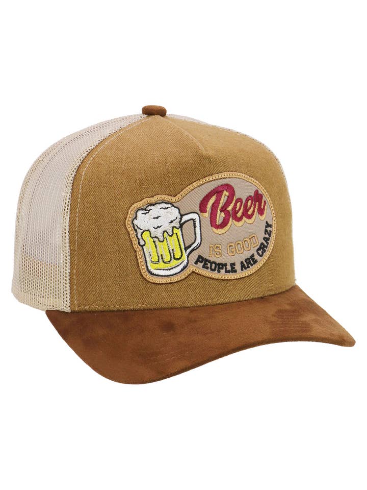 Öl Är Bra Denim Vegansk Mocka Truckerkeps för wholesale av Cap Zone