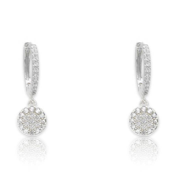 Balan Silver CZ Drop Huggies voor wholesale door Boho Betty
