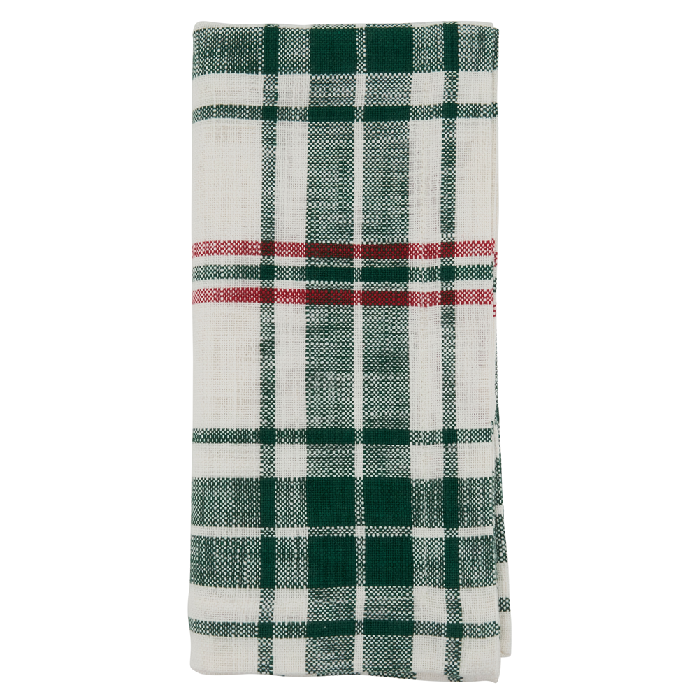 Fennco Styles - Wholesale Dinner & Cloth Napkin - White and Green Plaid Cotton Cloth Napkin – 20" x 20"1